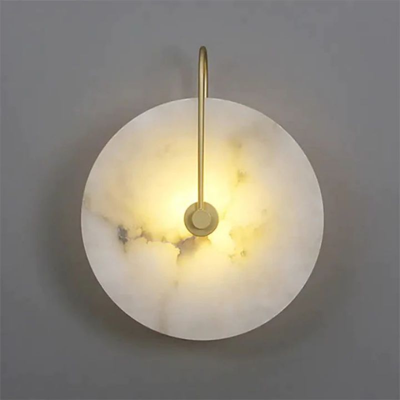 Dina Alabaster Modern Record shape Wall Sconce