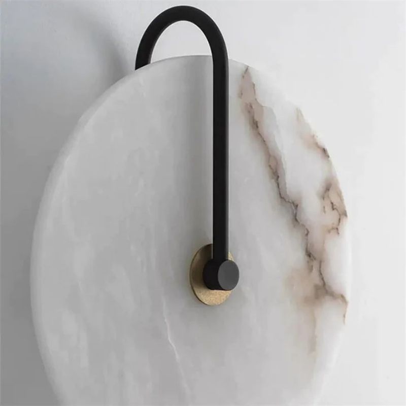 Dina Alabaster Modern Record shape Wall Sconce