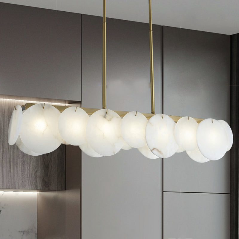 Egwent Dish Modernity Alabaster Linear Chandelier
