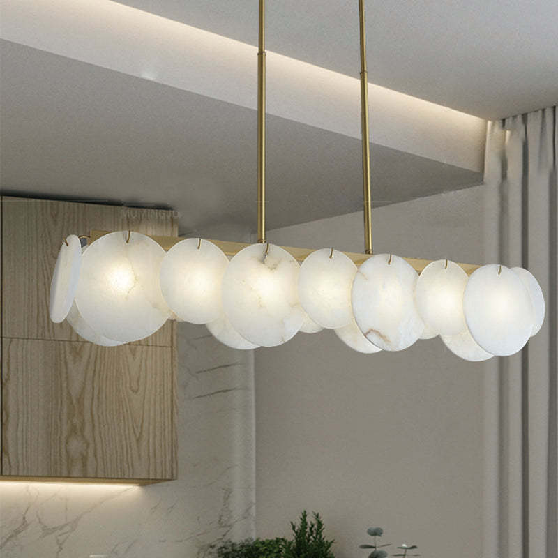 Egwent Dish Modernity Alabaster Linear Chandelier