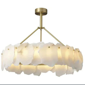 Glow Alabaster Snowflake Round Chandelier