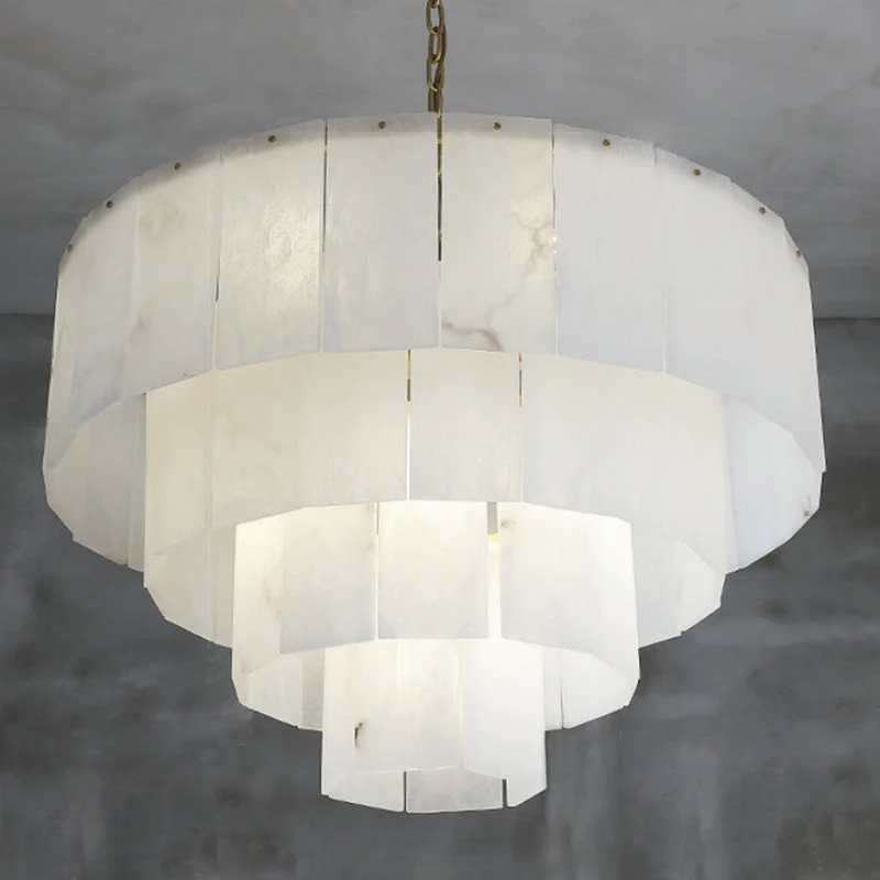 Rolantis Alabaster Multi-Layer Round Chandelier D31"