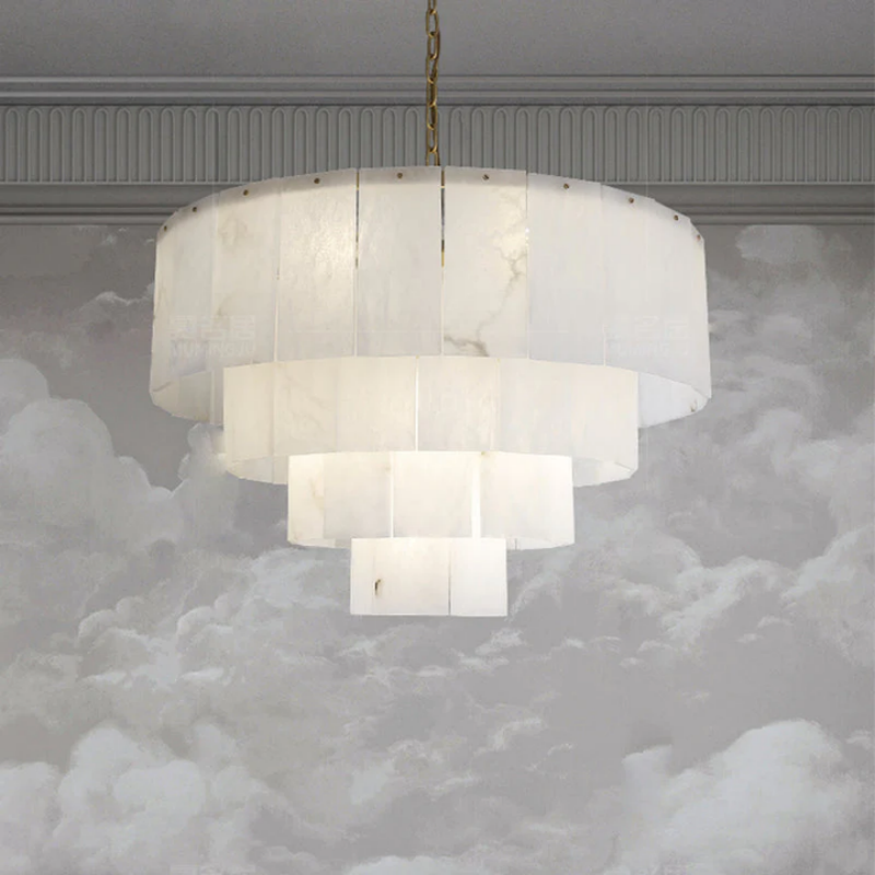 Rolantis Alabaster Multi-Layer Round Chandelier D31"