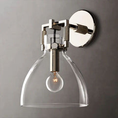 Machinist Glass Cloche Wall Sconce 8"