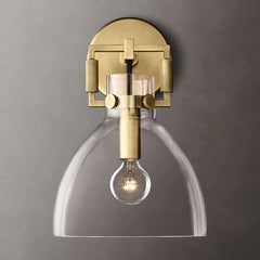 Machinist Glass Cloche Wall Sconce 8"