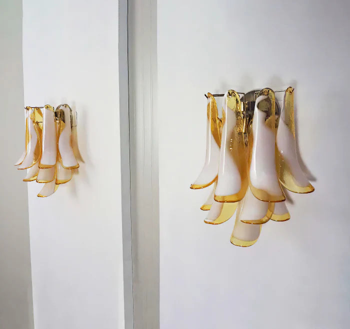 Vintage Murano Caramel Wall Lights 13.8"