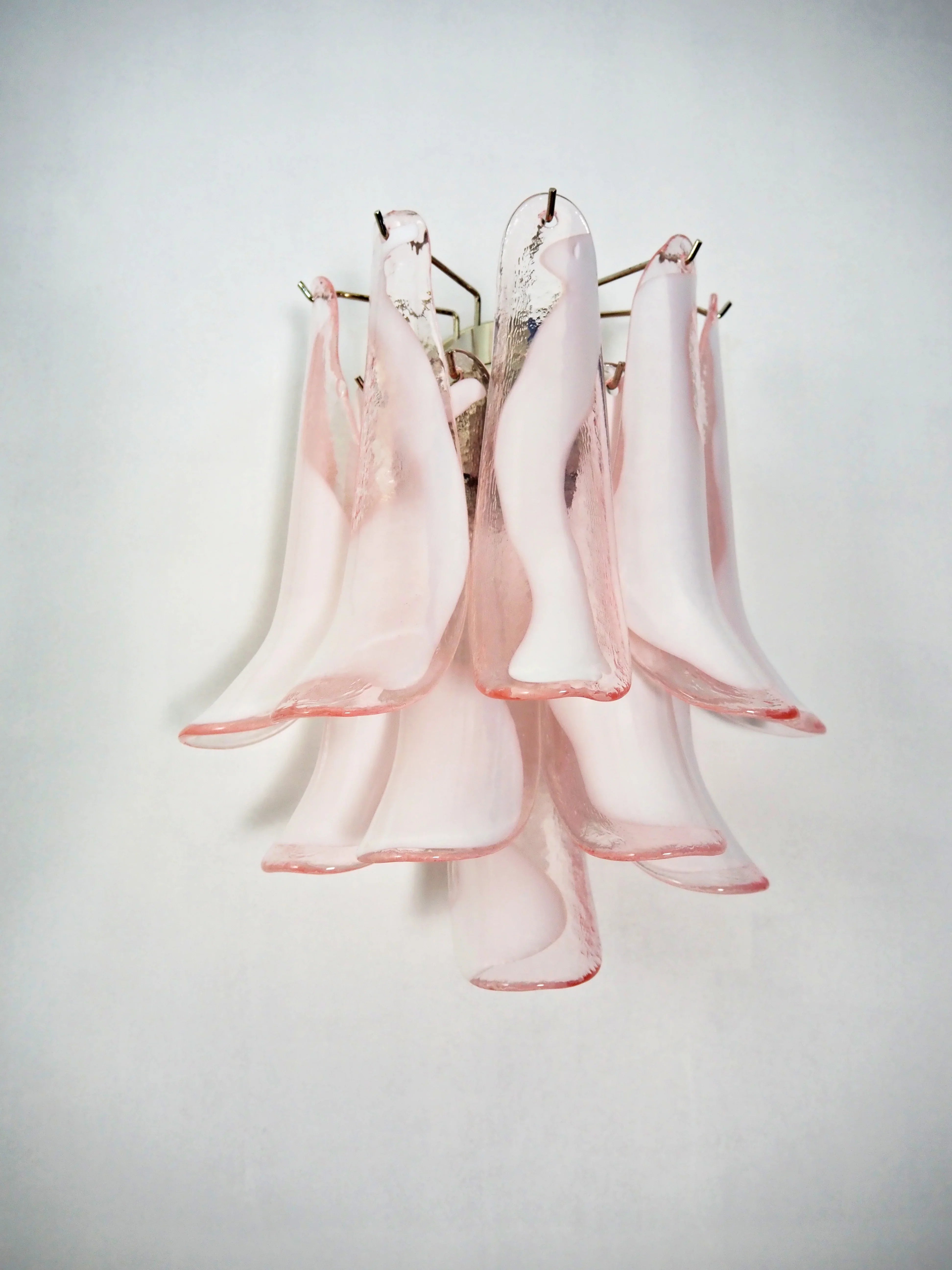 Vintage Murano Pink Wall Lights 13.8"