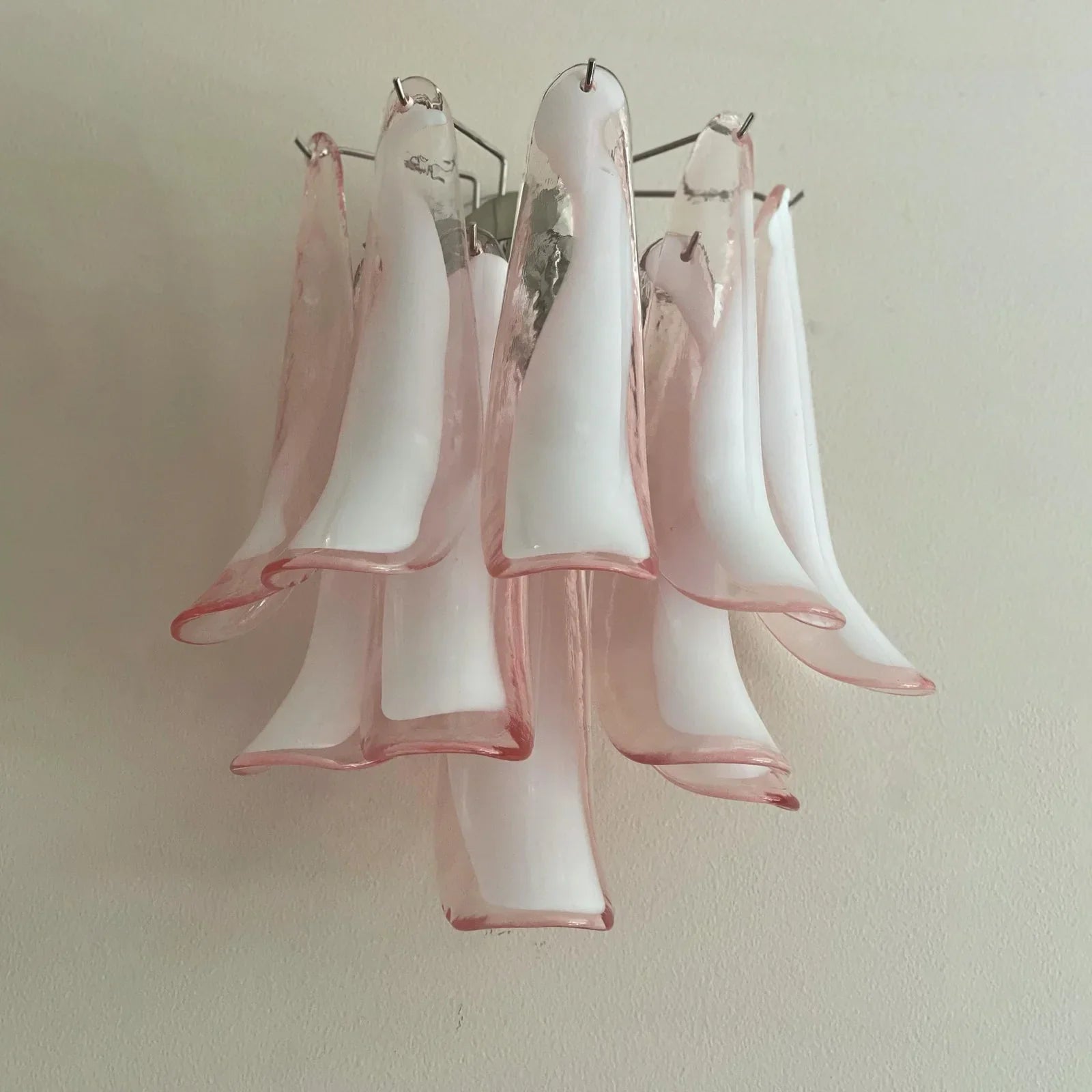 Vintage Murano Pink Wall Lights 13.8"