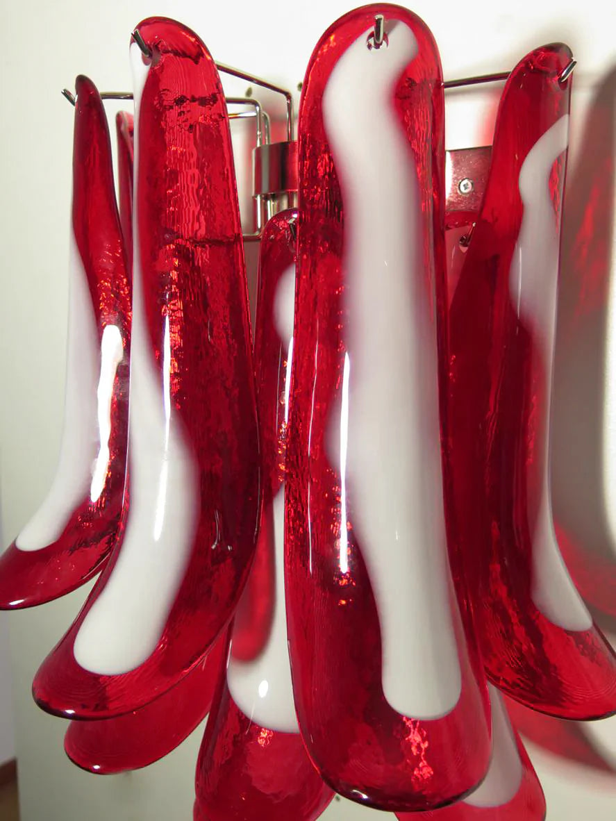 Vintage Murano Red Wall Lights 16.5"H