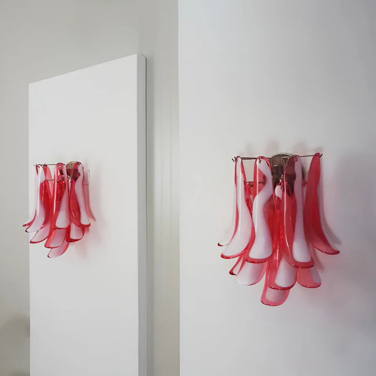 Vintage Murano Red Wall Lights 16.5"H