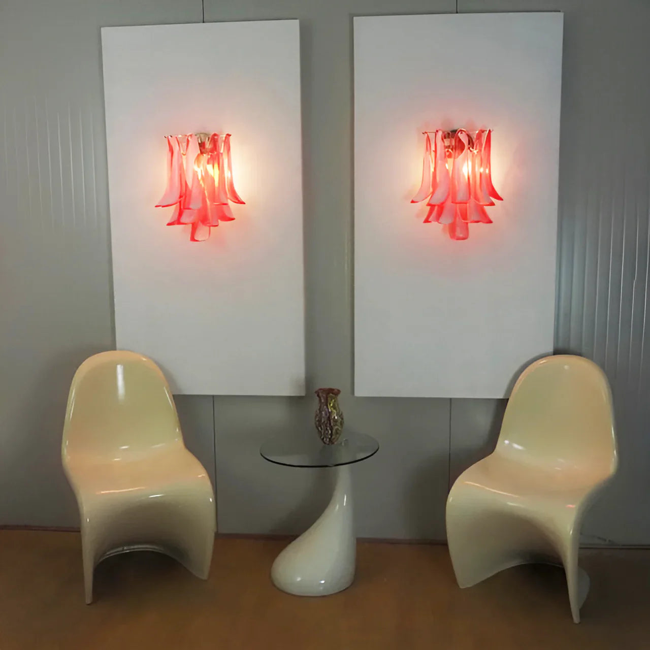 Vintage Murano Red Wall Lights 16.5"H