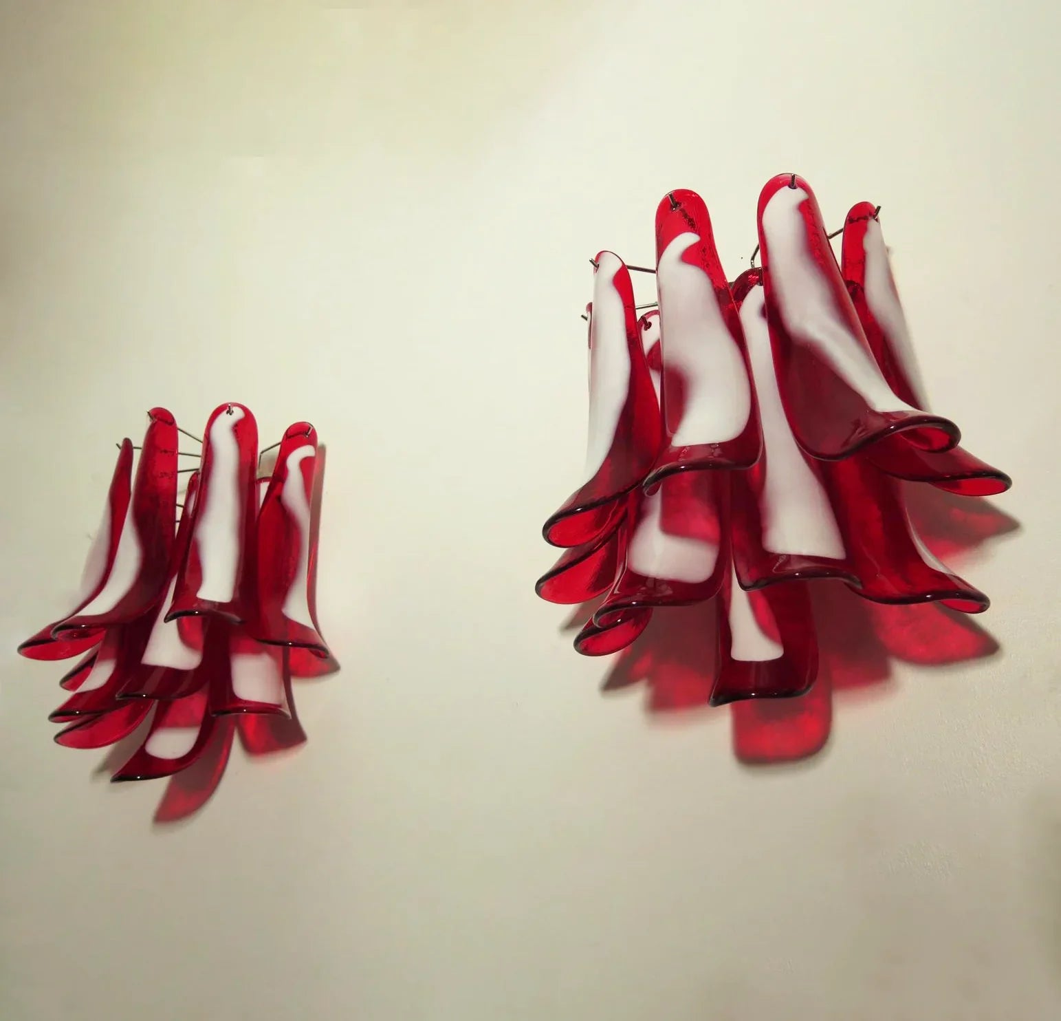 Vintage Murano Red Wall Lights 16.5"H