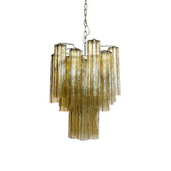 Fantastic Amber Murano Glass Tube Chandelier 19.7"
