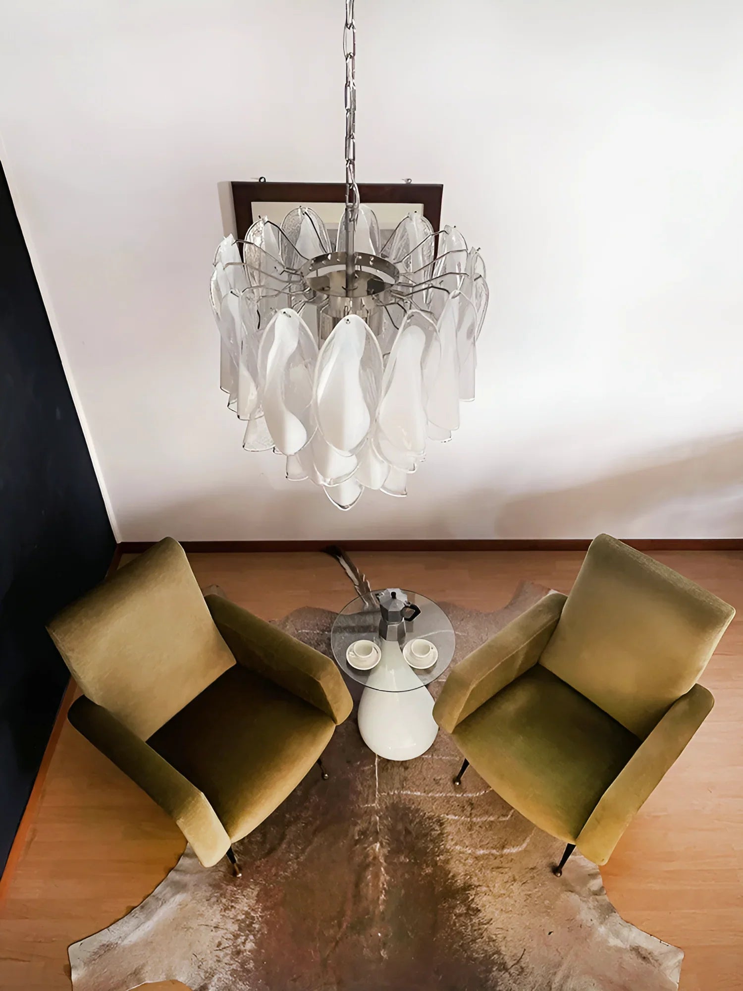 Vintage Murano Rondini Glass Chandelier 21.7"