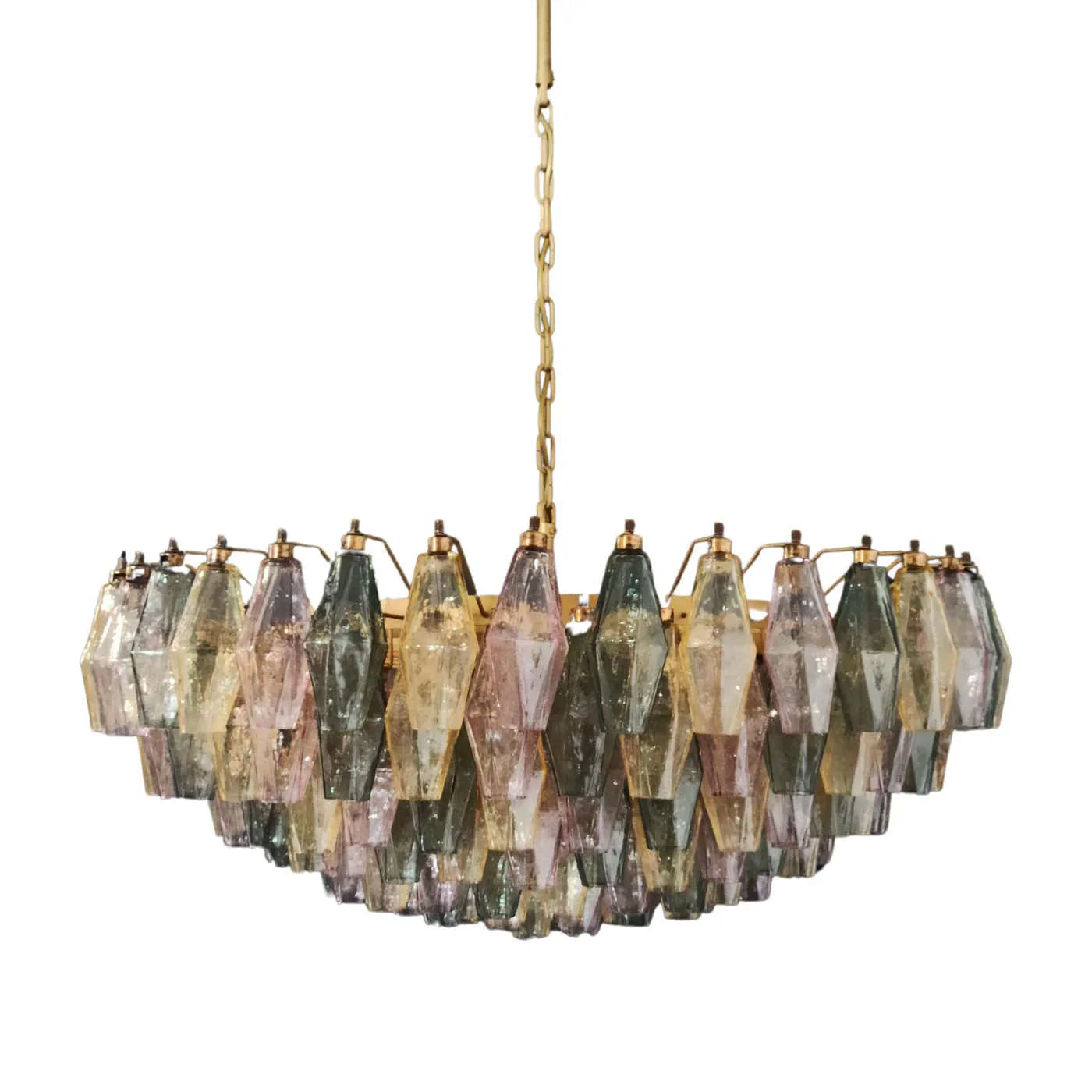 Murano Faceted Multicolor Glass Chandelier 35.4"