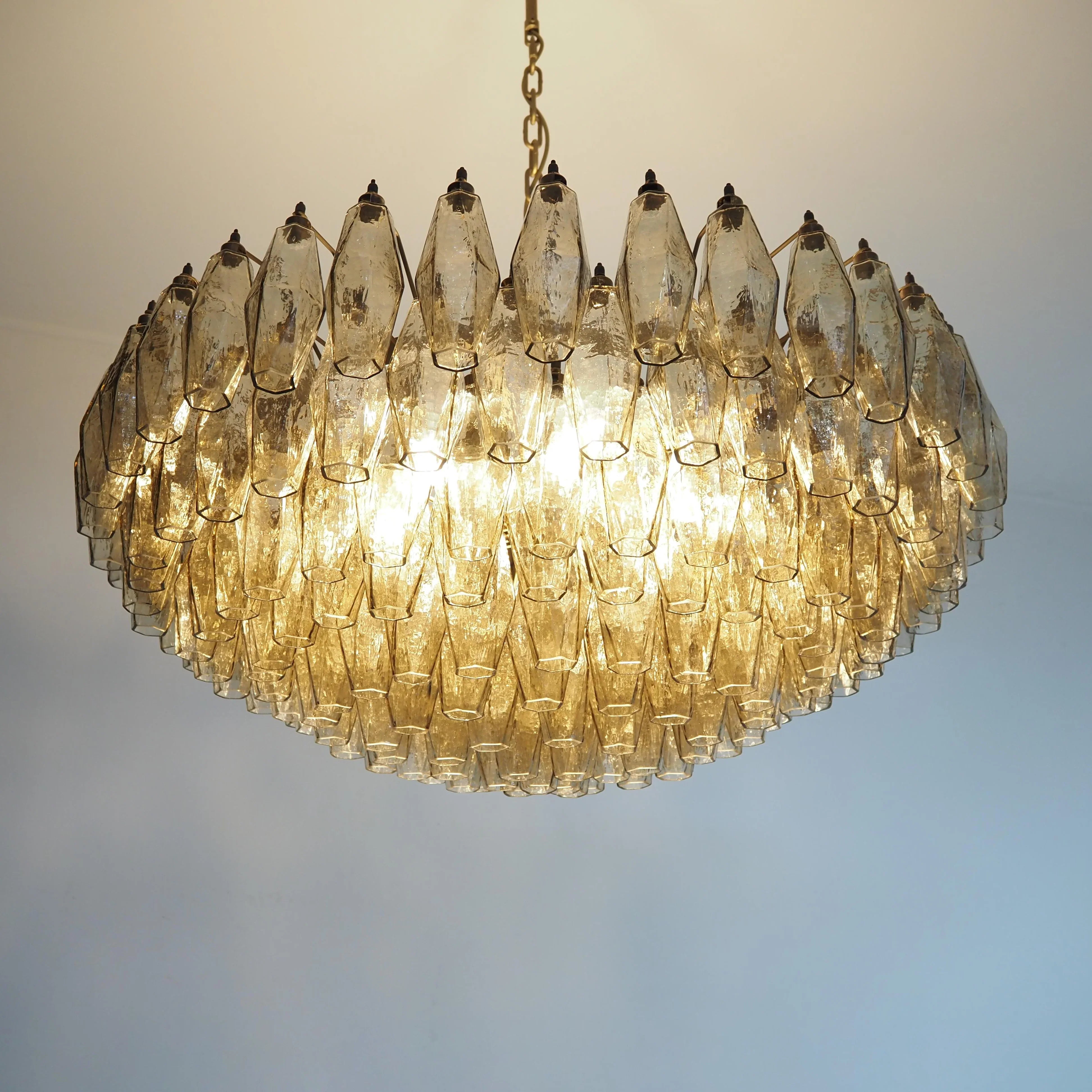 Murano Faceted Smoked Glass Chandelier 35.4"