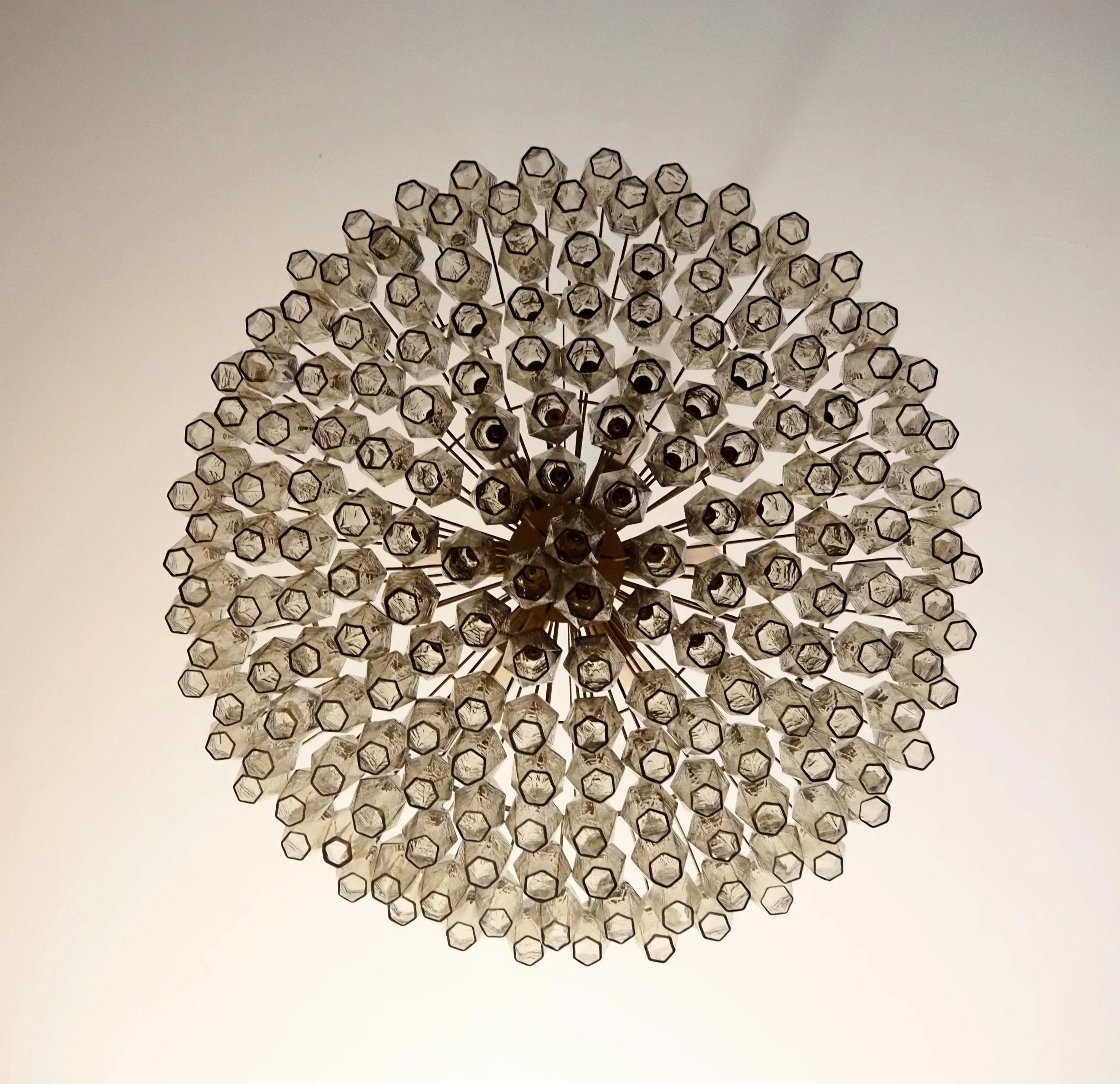 Murano Faceted Smoked Glass Chandelier 35.4"