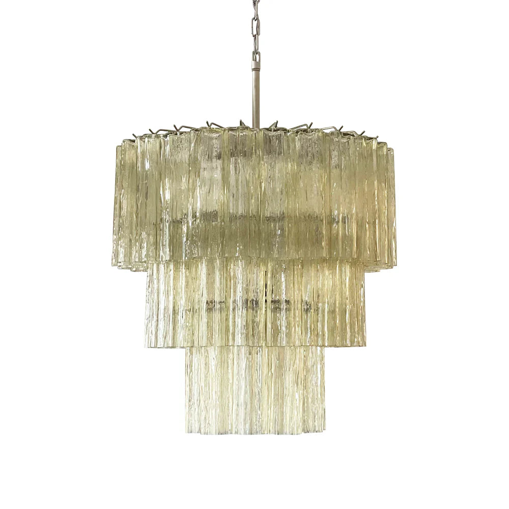 Murano Honey Glass Tube Chandelier 25.6"