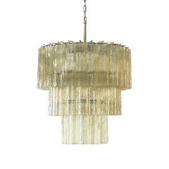 Murano Honey Glass Tube Chandelier 25.6"
