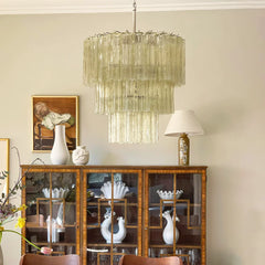 Murano Honey Glass Tube Chandelier 25.6"