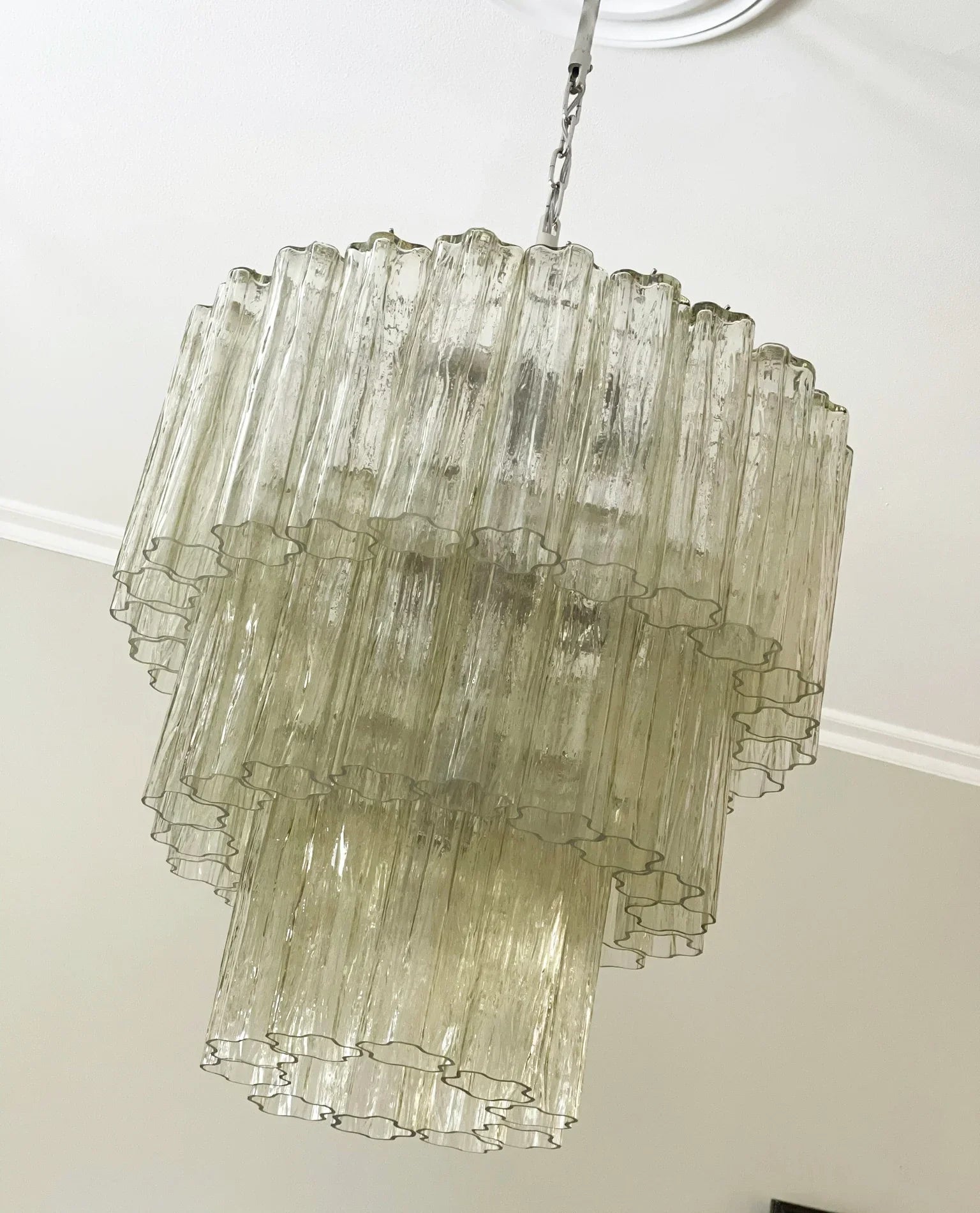 Murano Honey Glass Tube Chandelier 25.6"
