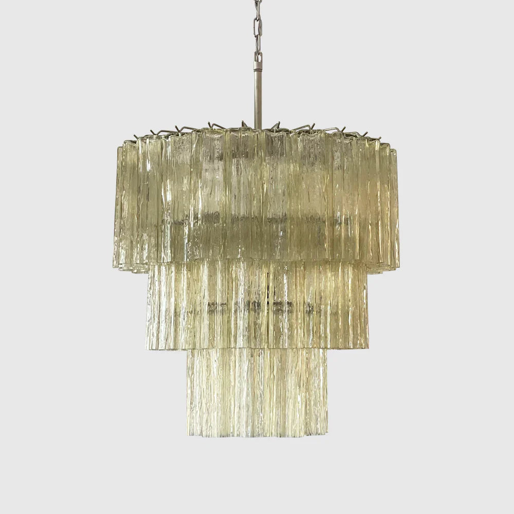Murano Honey Glass Tube Chandelier 25.6"