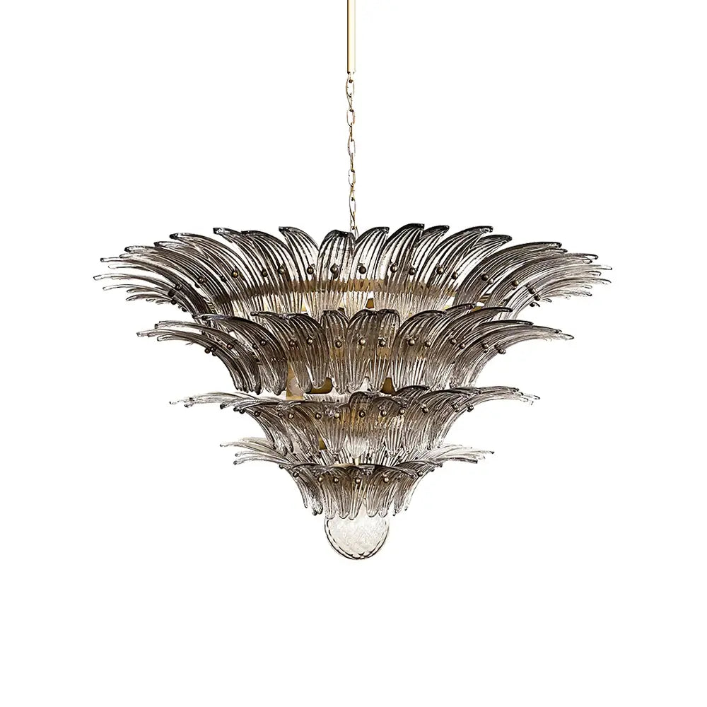 Murano Palmette Glass Smoked Chandelier 45.3"