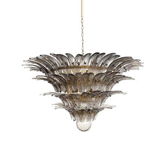 Murano Palmette Glass Smoked Chandelier 45.3"