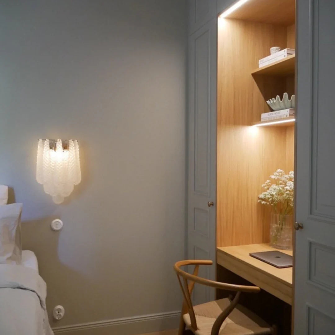 Murano Petals White Wall Light 13.4"