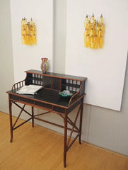 Murano Poliedri Amber Glass Wall Sconces 9.8"