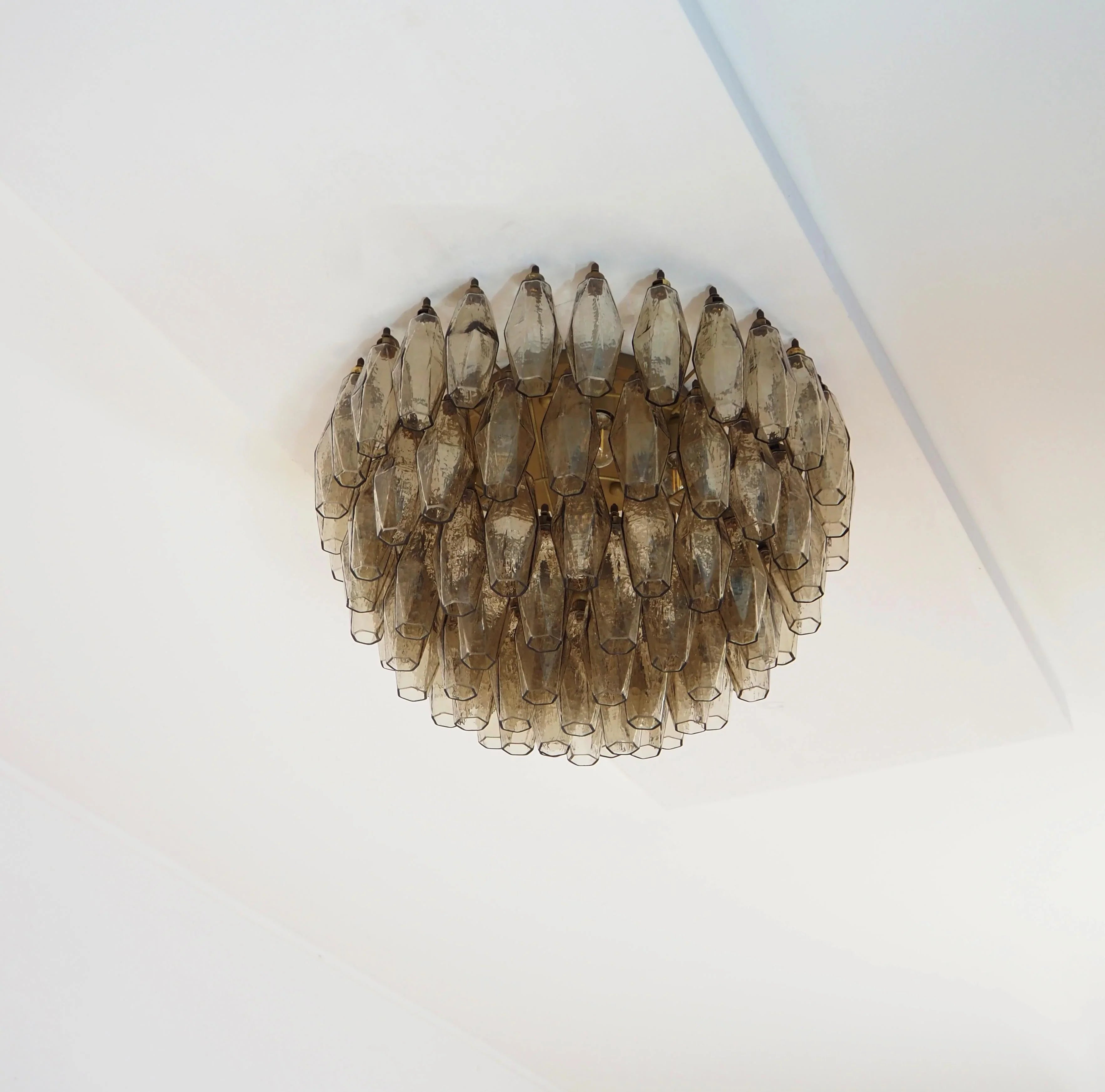 Murano Poliedri Smoked Ceiling Light 23.6"