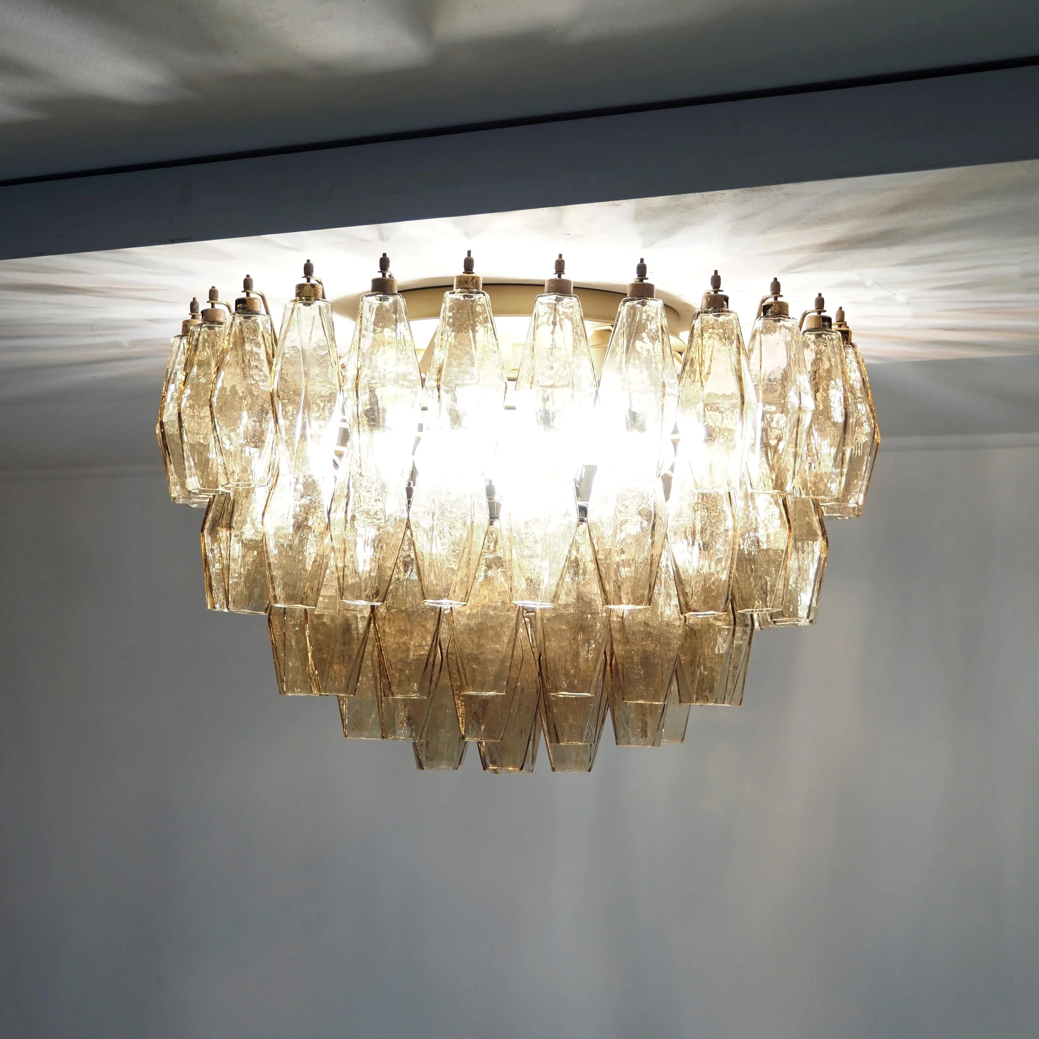 Murano Poliedri Smoked Ceiling Light 23.6"