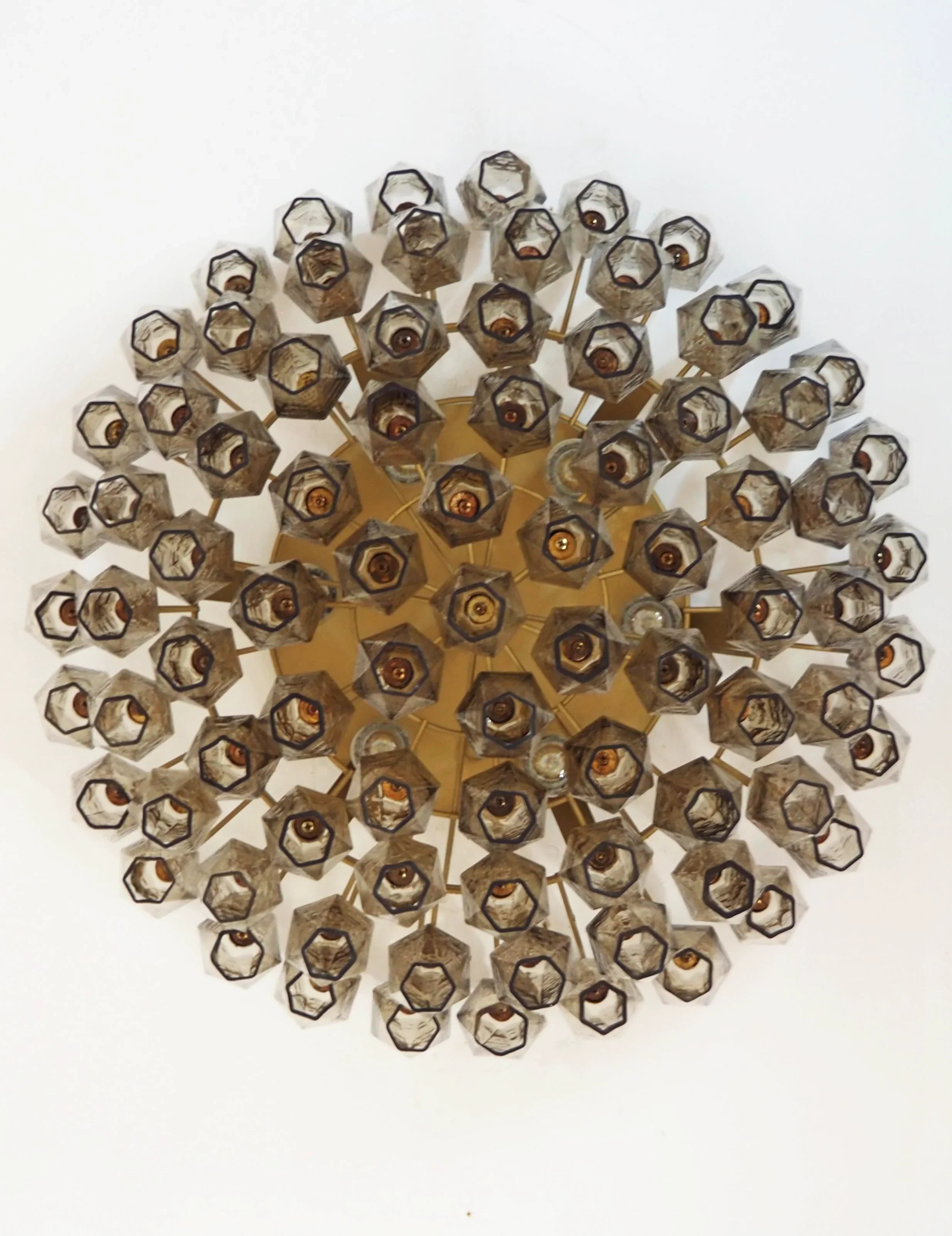 Murano Poliedri Smoked Ceiling Light 23.6"