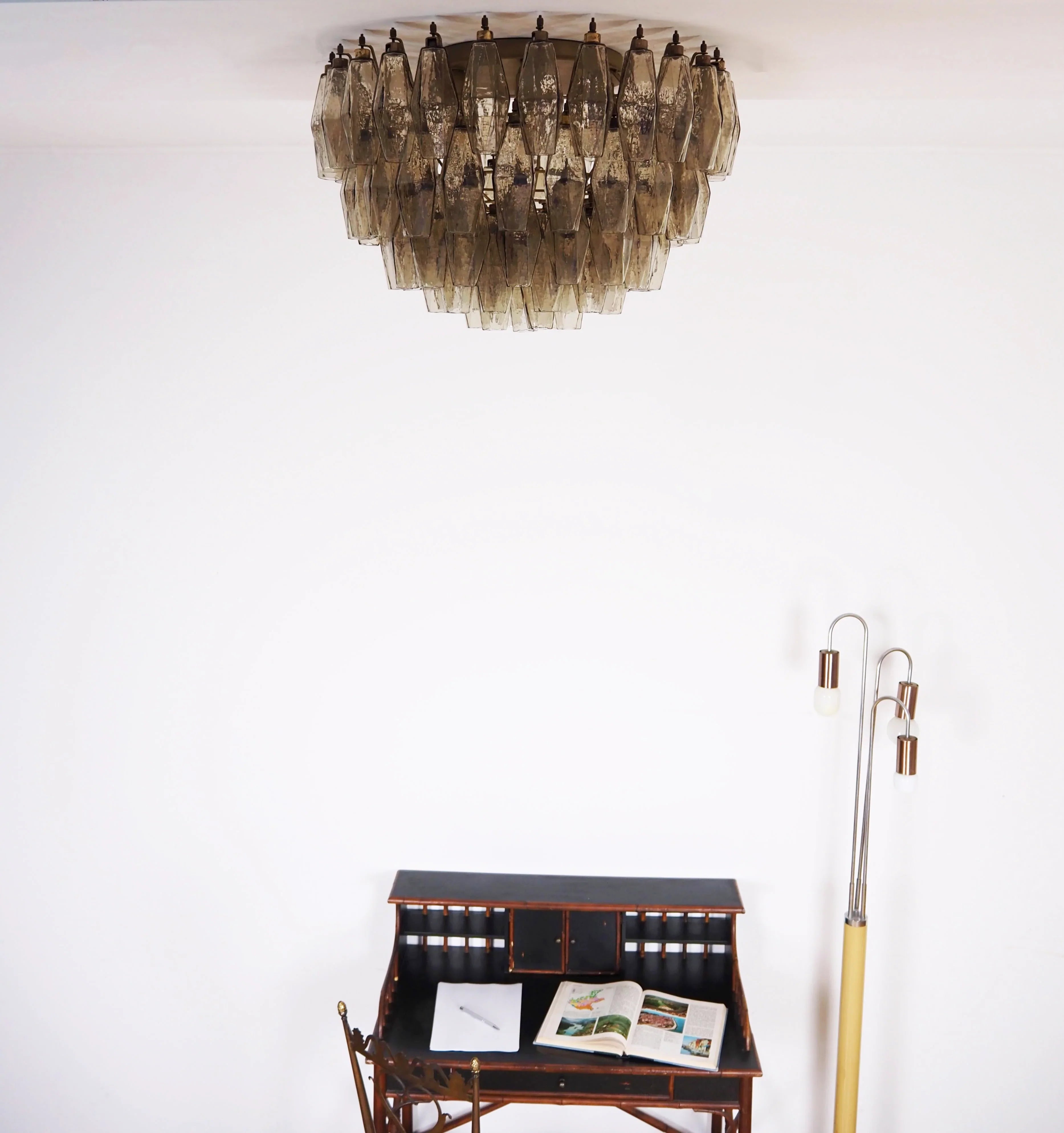 Murano Poliedri Smoked Ceiling Light 23.6"