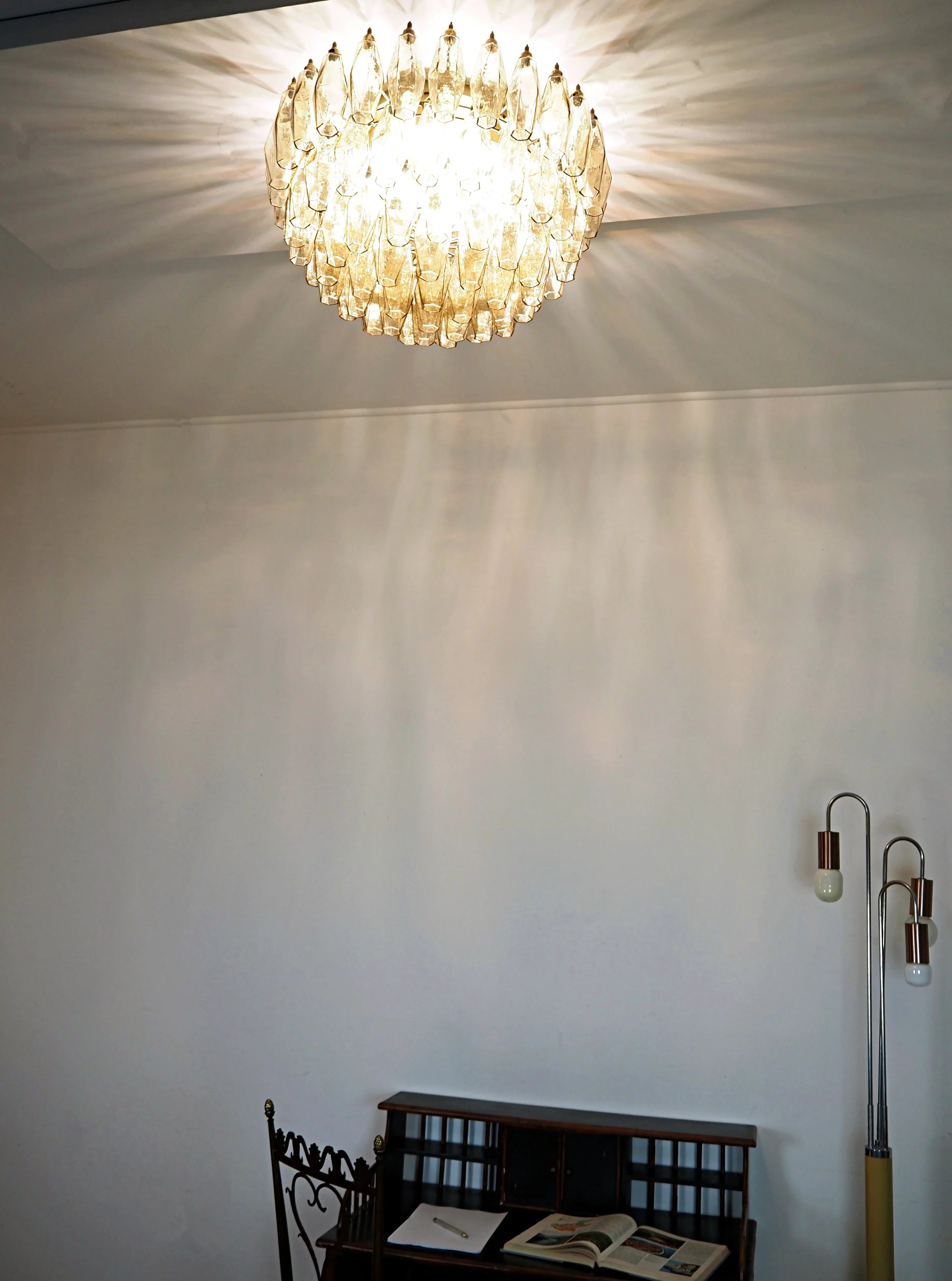 Murano Poliedri Smoked Ceiling Light 23.6"