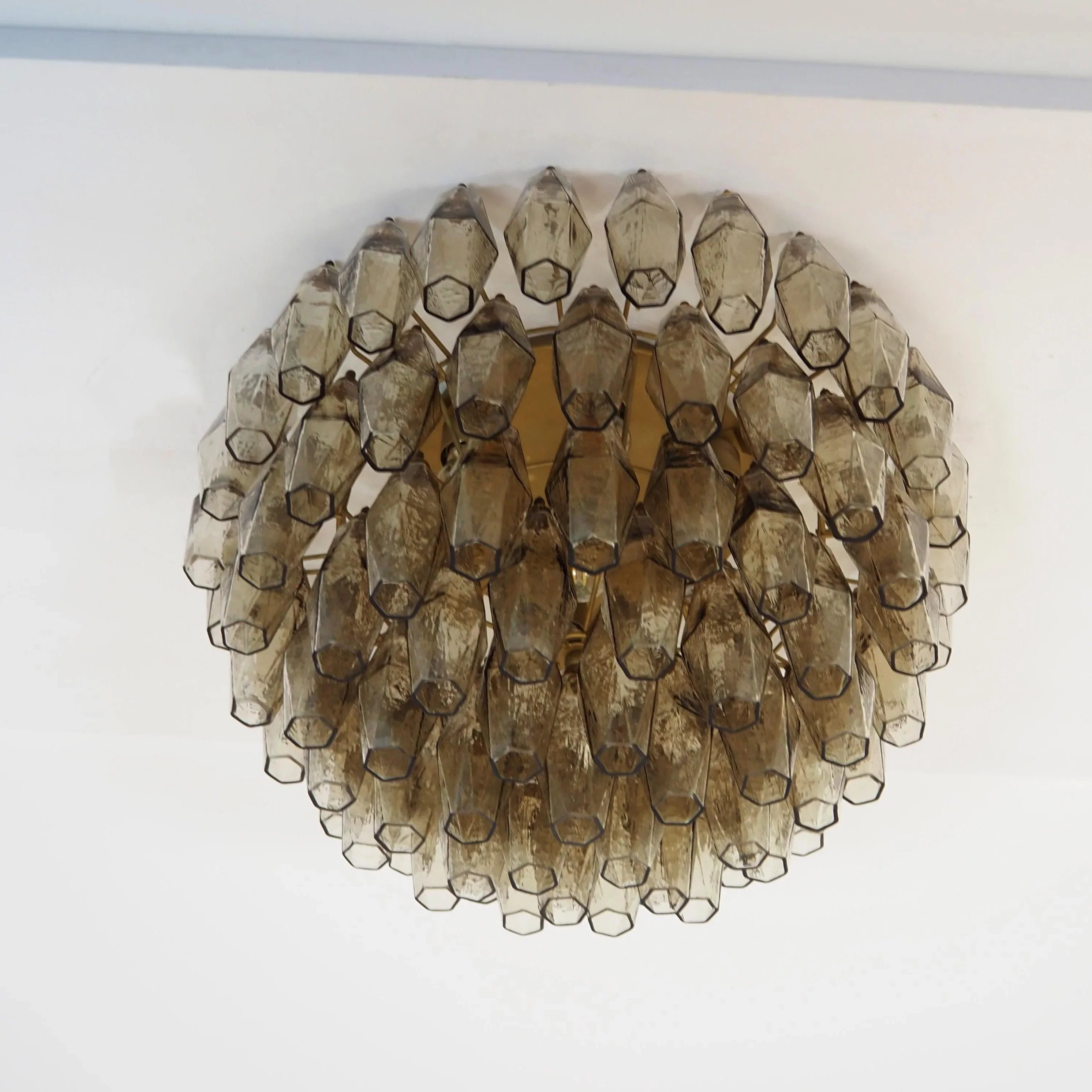 Murano Poliedri Smoked Ceiling Light 23.6"