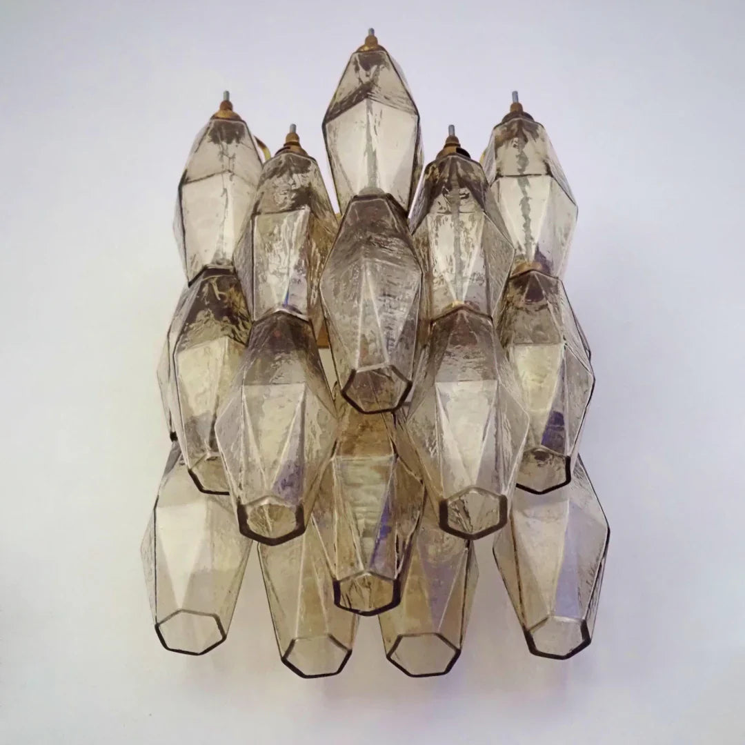 Murano Poliedri Smoked Glass Wall Sconces 9.8"