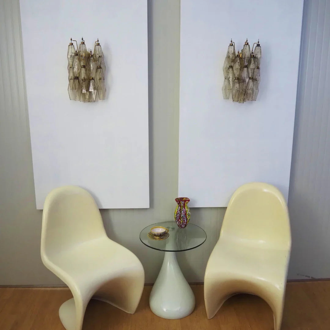 Murano Poliedri Smoked Glass Wall Sconces 9.8"