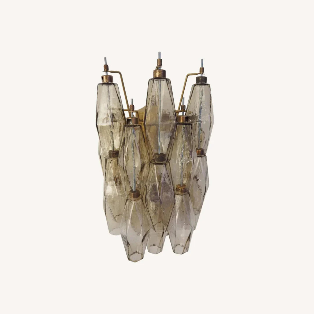 Murano Poliedri Smoked Glass Wall Sconces 9.8"