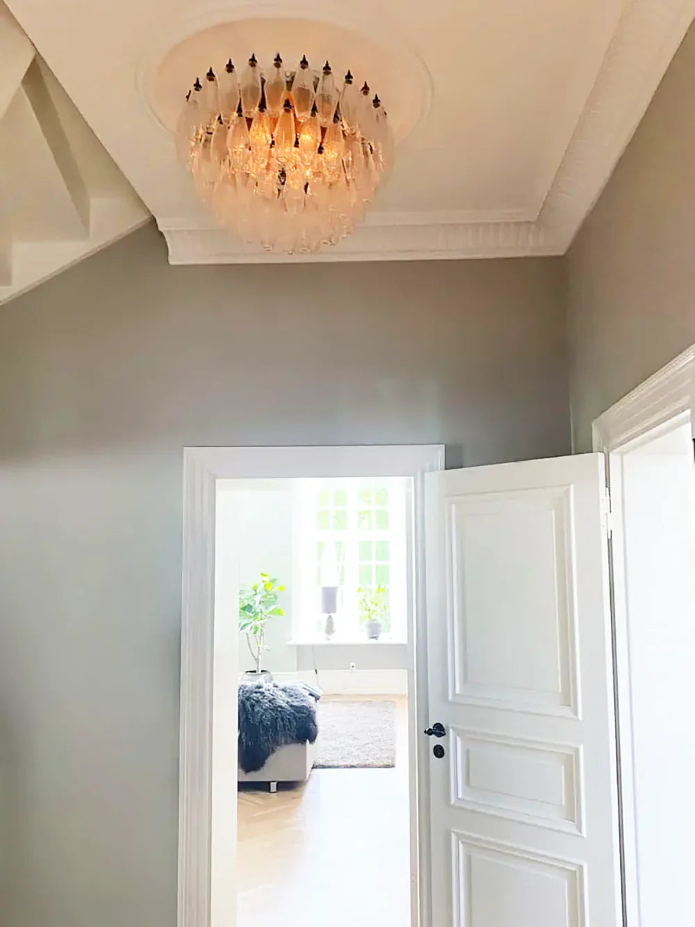 Murano Poliedri Transparent Ceiling Light 23.6"