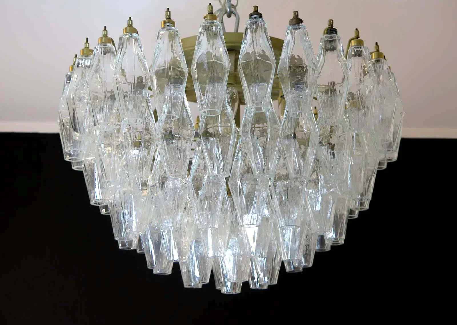 Murano Poliedri Transparent Ceiling Light 23.6"
