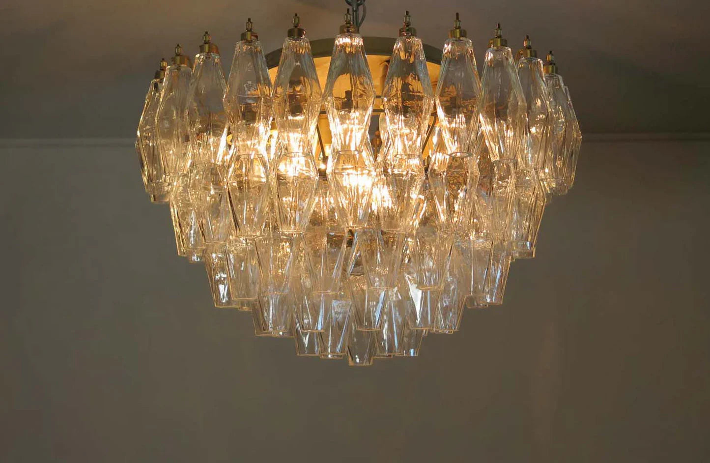 Murano Poliedri Transparent Ceiling Light 23.6"