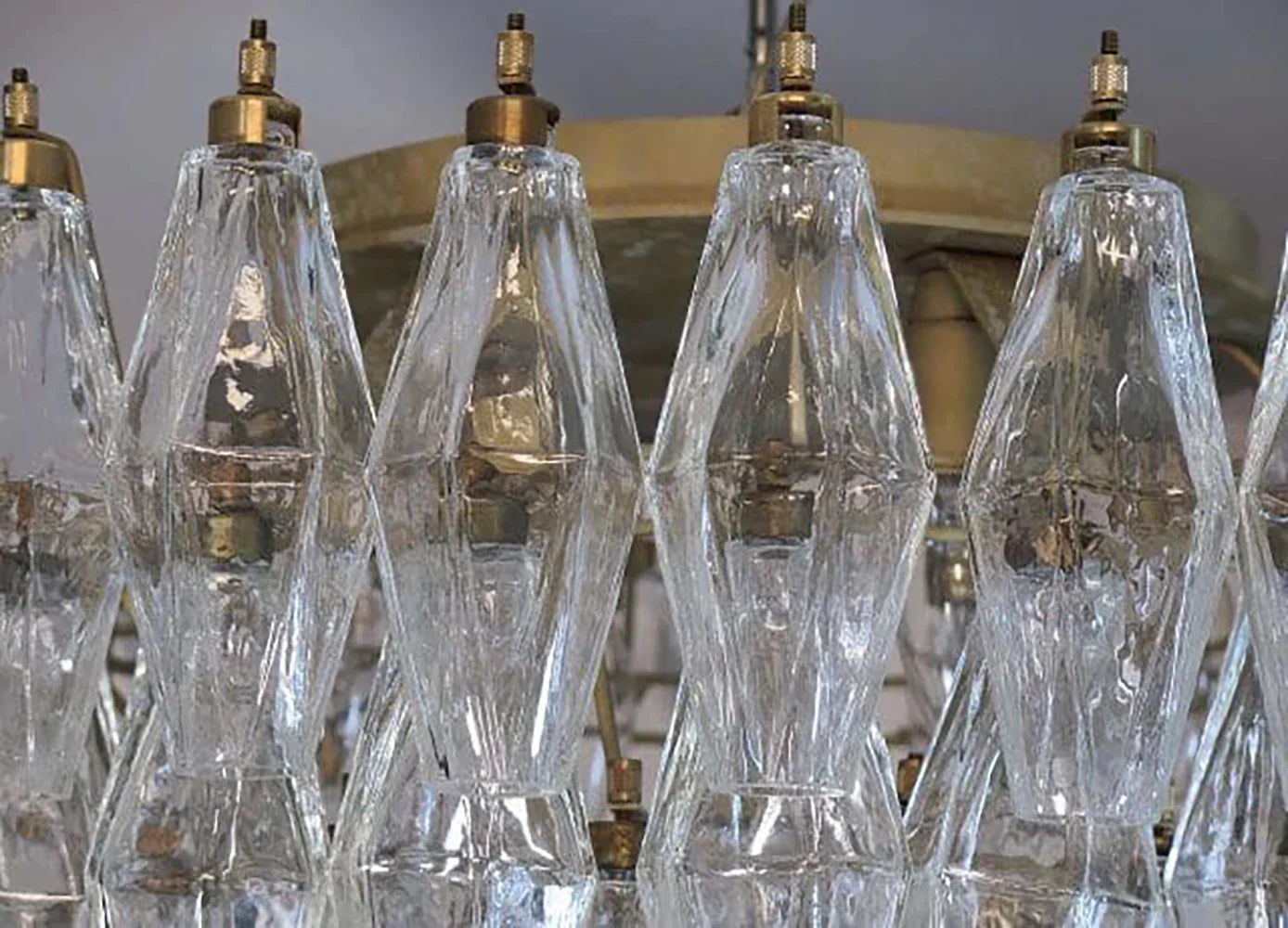 Murano Poliedri Transparent Ceiling Light 23.6"