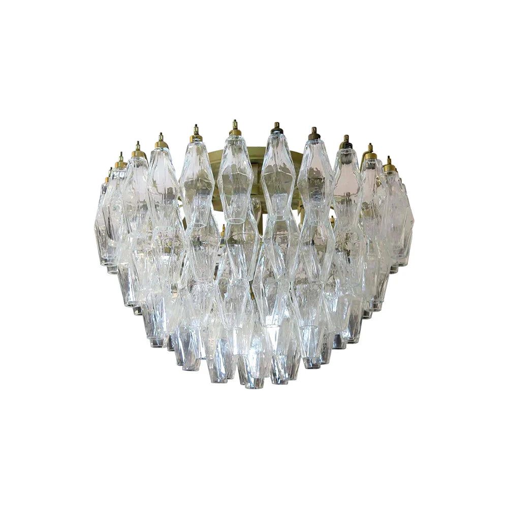 Murano Poliedri Transparent Ceiling Light 23.6"