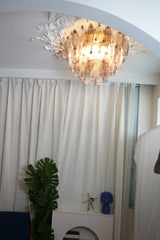 Murano Poliedri Transparent Smoked Ceiling Light 23.6"