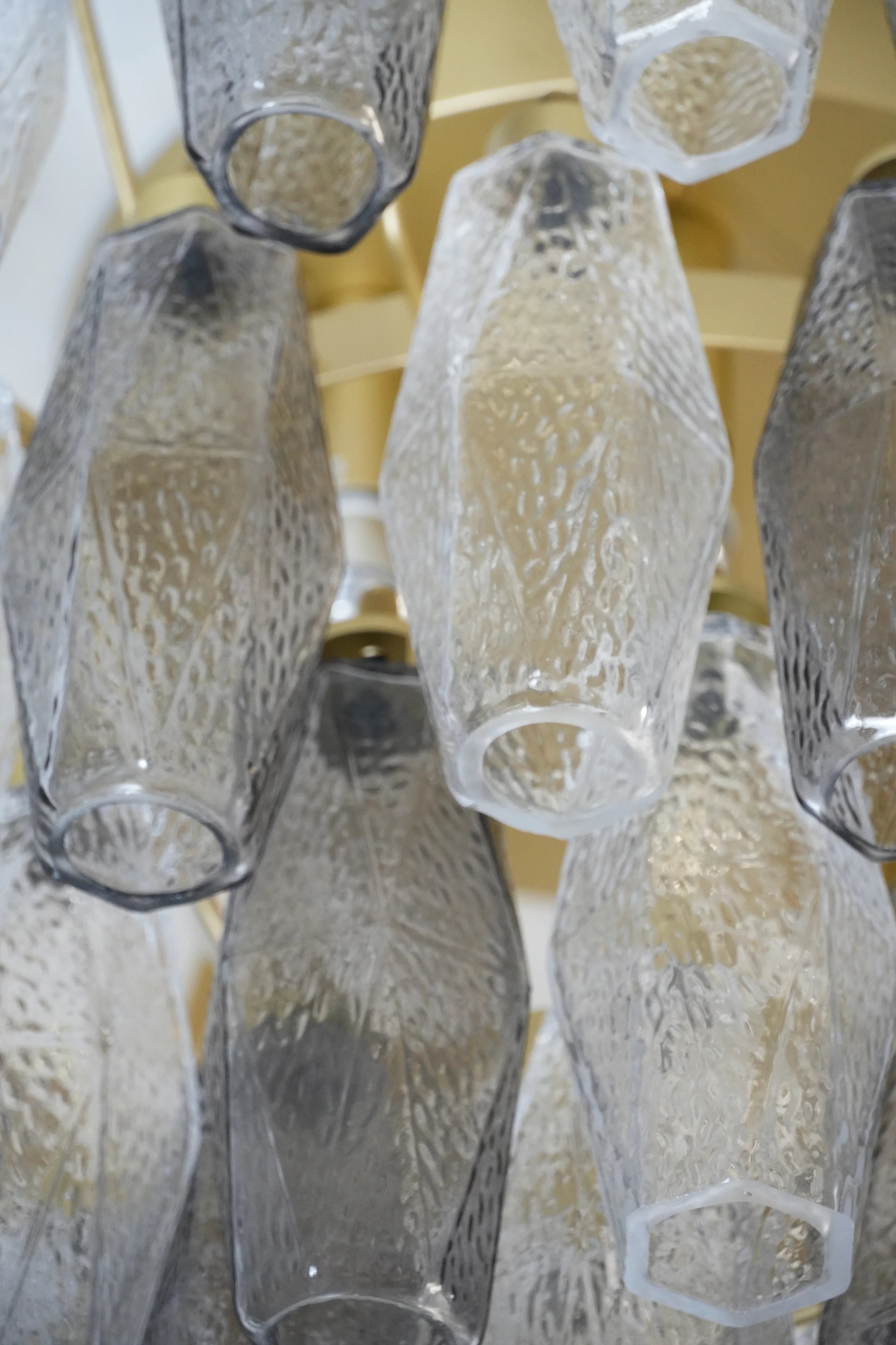 Murano Poliedri Transparent Smoked Ceiling Light 23.6"