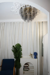 Murano Poliedri Transparent Smoked Ceiling Light 23.6"