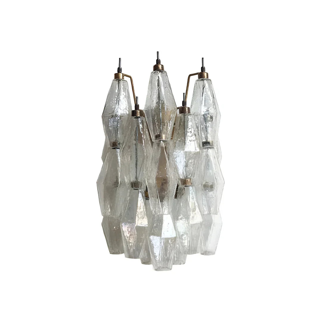 Murano Poliedri Transparent Glass Wall Sconces 9.8"