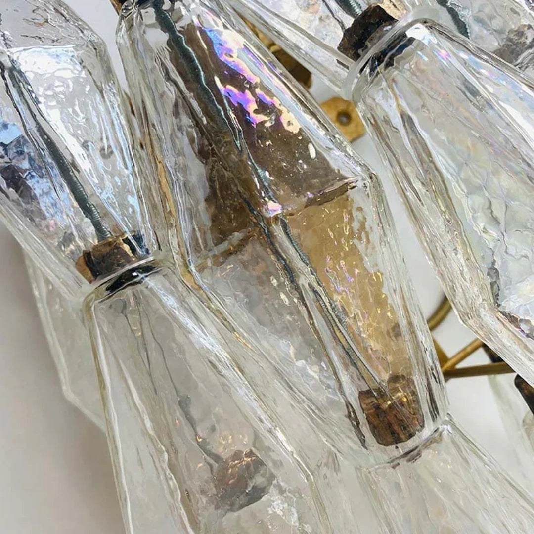 Murano Poliedri Transparent Glass Wall Sconces 9.8"
