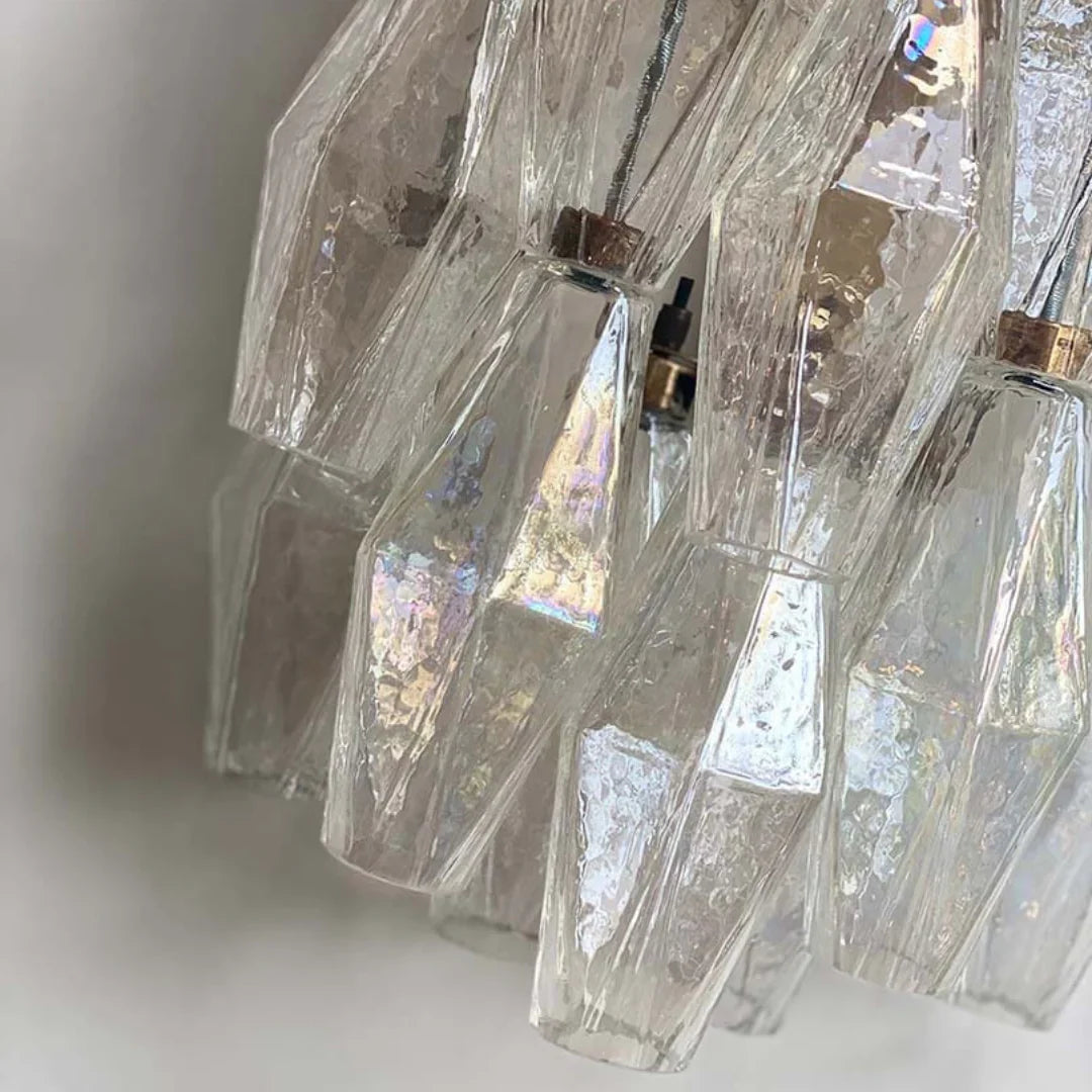 Murano Poliedri Transparent Glass Wall Sconces 9.8"